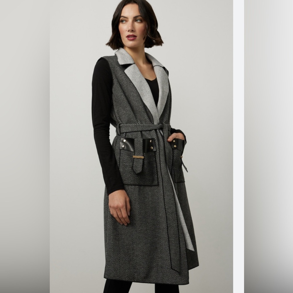Joseph Ribkoff belted vest, new with tags. Length is 40’, pit to pit is about 21